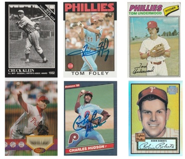 2  Philadelphia Phillies autographs + 4 bonus cards