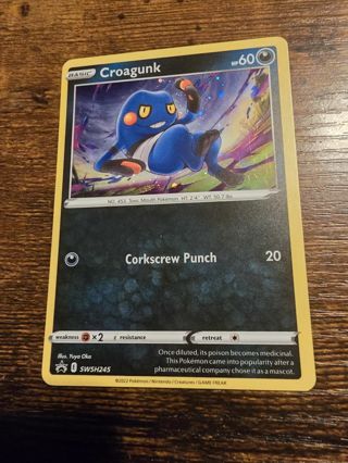 Pokemon Croagunk holo promo card swsh245