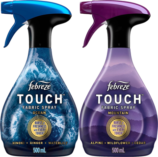 NEW (2-Pack) Febreze Touch Fabric Spray, Fabric Refresher Spray, Ocean & Mountain, 16.9 oz