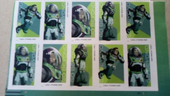 10- BUZZ LIGHT-YEAR FOREVER US POSTAGE STAMPS