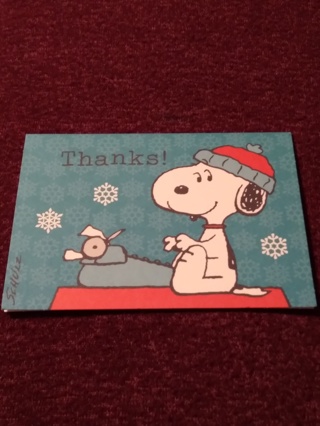 Holiday Snoopy Notecard - Thanks! 