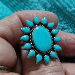 Sterling silver turquoise ring size 9