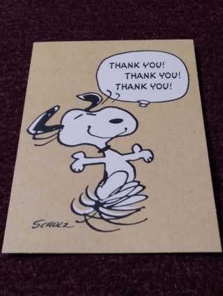 PEANUTS Snoopy Notecard - THANK YOU! 