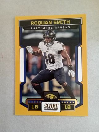 Baltimore Ravens Roquan Smith Gol Parallel Football Card