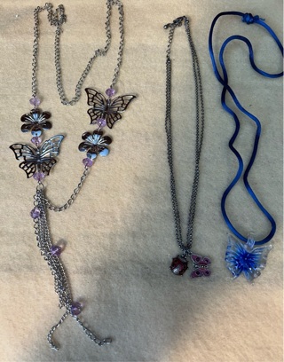 Three Butterfly Necklaces 