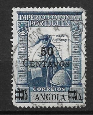 1945 Angola Sc304 1.75a Vasco de Gama surcharged 50c used