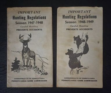 Two important Hunting Regulations 1947-48 and 1948-49 Pamphlets