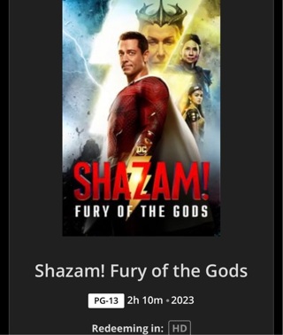 Shazam! Fury of the Gods - HD Moviesanywhere.com Redeem only digital copy code