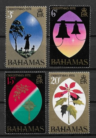 1972 Bahamas Sc339-42 complete Christmas set of 4 MNH