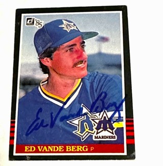 Autographed ED VANDE BERG - 1985 DONRUSS BASEBALL - CARD #511 - SEATTLE MARINERS