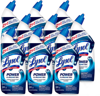 NEW (9-Pack) Lysol Power Toilet Bowl Cleaner Gel, For Cleaning and Disinfecting, Stain Removal, 24oz