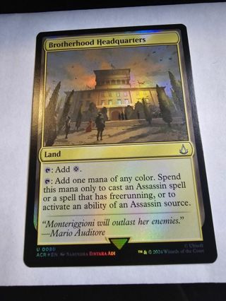 Magic the gathering mtg Brotherhood Headquarters foil card Assassins Creed