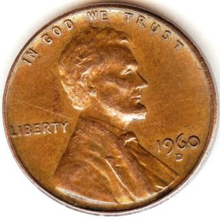 1960 D/D Lincoln Wheat Cent Double Die 