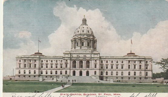 Vintage Used Postcard: 1907 St Capitol Building, St Paul, MN