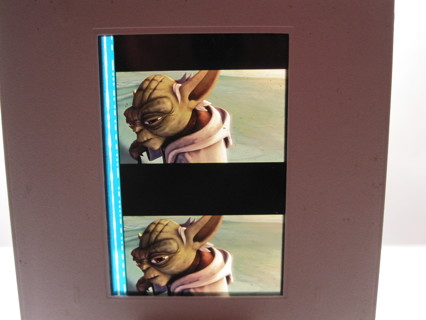 ~ 2008 Star Wars: The Clone Wars Movie 35mm Freeze Frame Film Cel: Jedi Master Yoda