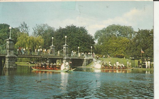 Vintage Used Postcard: C: 1970 Swan Boats, Public Gardens, Boston, MA