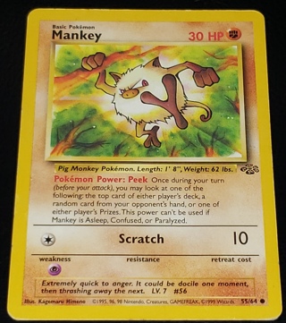 ⚡ Pokemon Card Mankey 55/64 ⚡ 30 HP Jungle Set