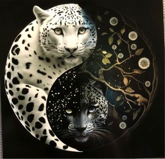 Yin Yang Leopards - 4 x 4” MAGNET - GIN ONLY