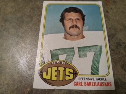 1976 TOPPS CARL BARZILAUSKAS NEW YORK JETS FOOTBALL CARD# 423