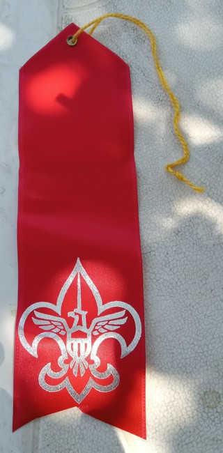 Boy scout ribbon with gold or yellow color cord or string