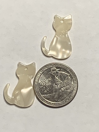 CAT CHARMS~#10~MARBLE COLORED~SET OF 2~FREE SHIPPING!