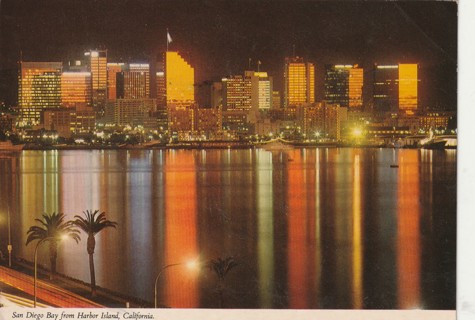 Vintage Used Postcard: San Diego Bay, CA