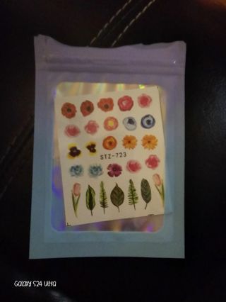 Flower mix nail decals #2