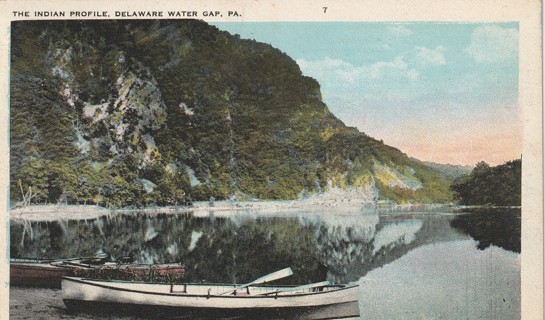 Vintage Used Postcard: (k): 1926 Indian Profile, Delaware Water Gap, PA