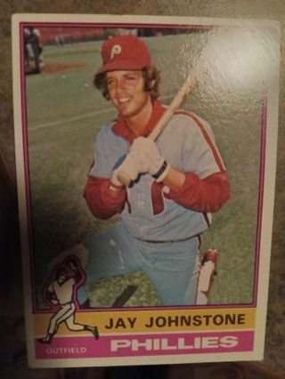 1976 TOPPS JAY JOHNSTONE PHILADELPHIA PHILLIES BASEBALL CARD# 114