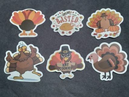 6 Vinyl Stickers Thanksgiving