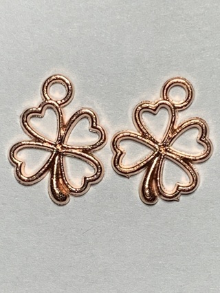 ☘ROSE GOLD SHAMROCK CHARMS~#3~SET OF 2~FREE SHIPPING☘  