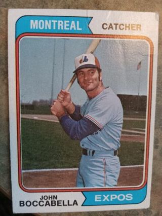 1974 T.C.G JOHN BOCCABELLA MONTREAL EXPOS BASEBALL CARD# 253