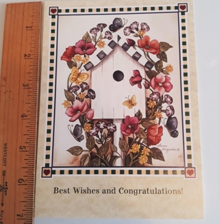 Best Wishes/Congratulations Card w/Envelope (Birdhouse Theme)