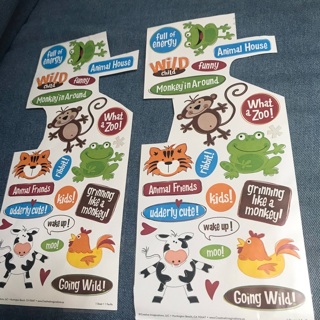 Lot of Assorted Zoo Animals Stickers, Free Mail 