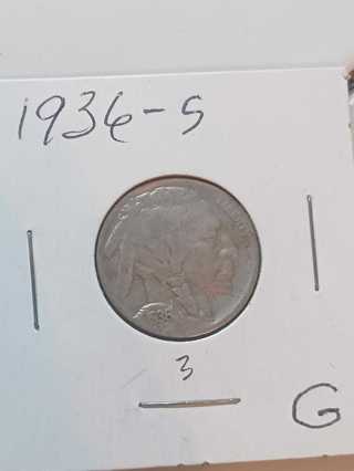 1936-S Buffalo Nickel! 35.3