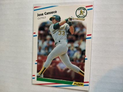 Jose Canseco A's 1988 Fleer
