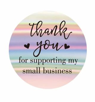 ⭐NEW⭐(5) 1.5" thank you for supporting my small business HOLOGRAPHIC STICKERS!!
