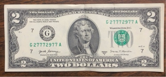 Two Dollar bill, Chicago 