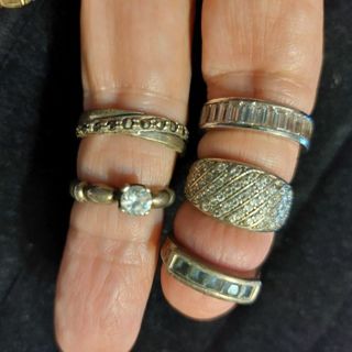 5 vintage sterling silver rings