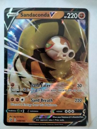 Sandaconda v 108/192 rare holo nm pokemon