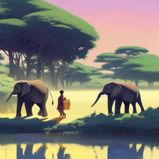 Listia Digital Collectible: Taking a walk to the water with my elephant friends