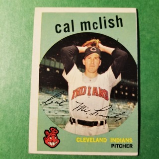 1959 - TOPPS BASEBALL CARD NO. 445 - CAL McLISH - INDIANS - SHARP