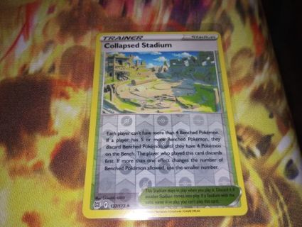 POKEMON SWSH BRILLIANT STARS REVERSE HOLO COLLAPSED STADIUM CARD #254