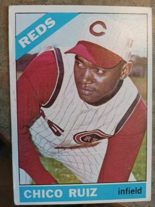 1966 TOPPS CHICO RUIZ CINCINNATI REDS BASEBALL CARD# 159