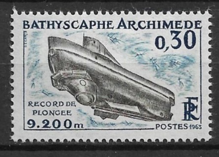 1963 France Sc1052 Bathyscaph "Archimede" MNH