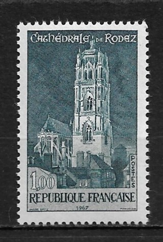1967 France Sc1190 Rodez Cathedral MNH