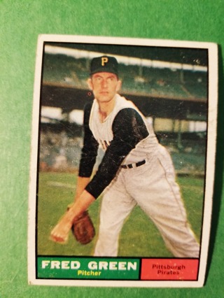 1961 - TOPPS EXMT - NRMT BASEBALL - CARD NO. 181 -  FRED GREEN -  PIRATES