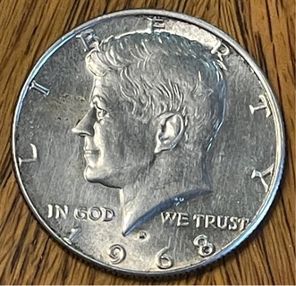 1968 D Silver Kennedy Half Dollar VF+ 40% Silver 