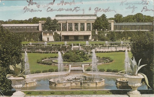 Vintage Used Postcard: a: Longwood Gardens,  Kennett Square, PA