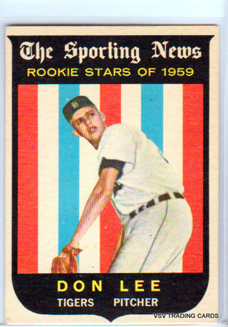 Don Lee, 1959 Topps ROOKIE STARS Sporting News Card #132, Detroit Tigers, (LBA)